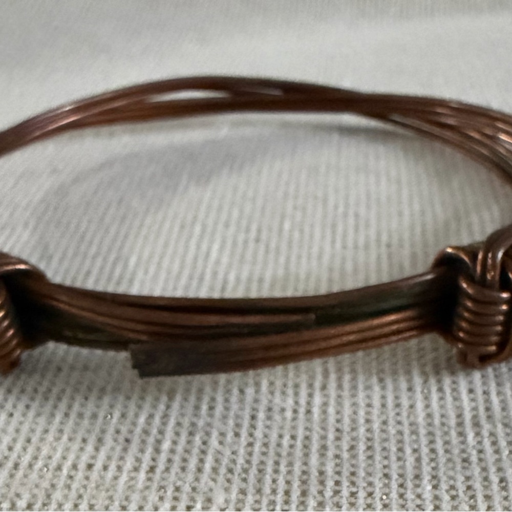 Copper Wire Wrapped Bangle Bracelet - Picture 4 of 4